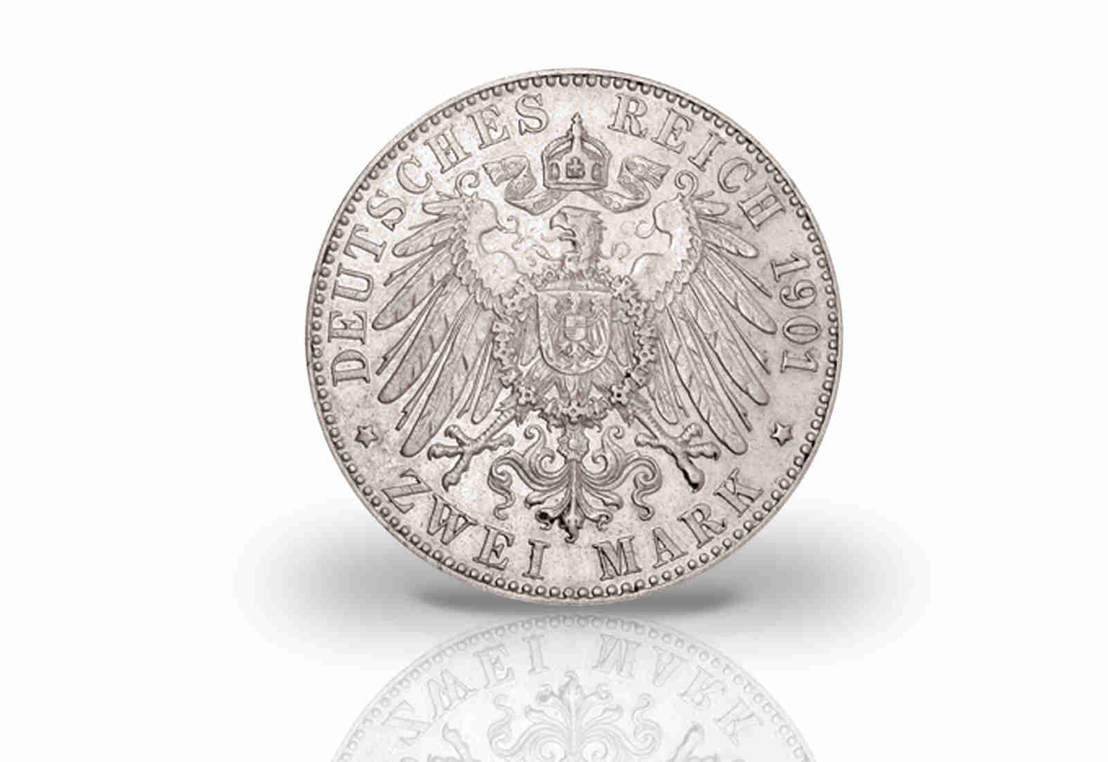 2 Mark 1901 Deutsches Kaiserreich Sachsen-Meiningen Herzog Georg II. Jaeger-Nr. 149
