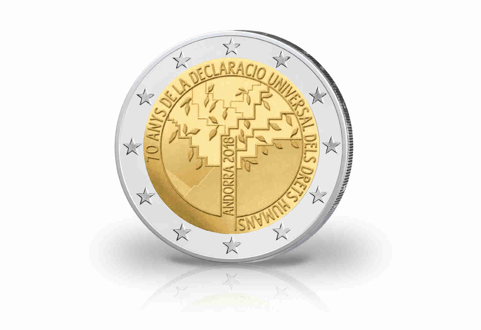 2 Euro 2018 Andorra 70 Jahre Menschenrechte st im Blister
