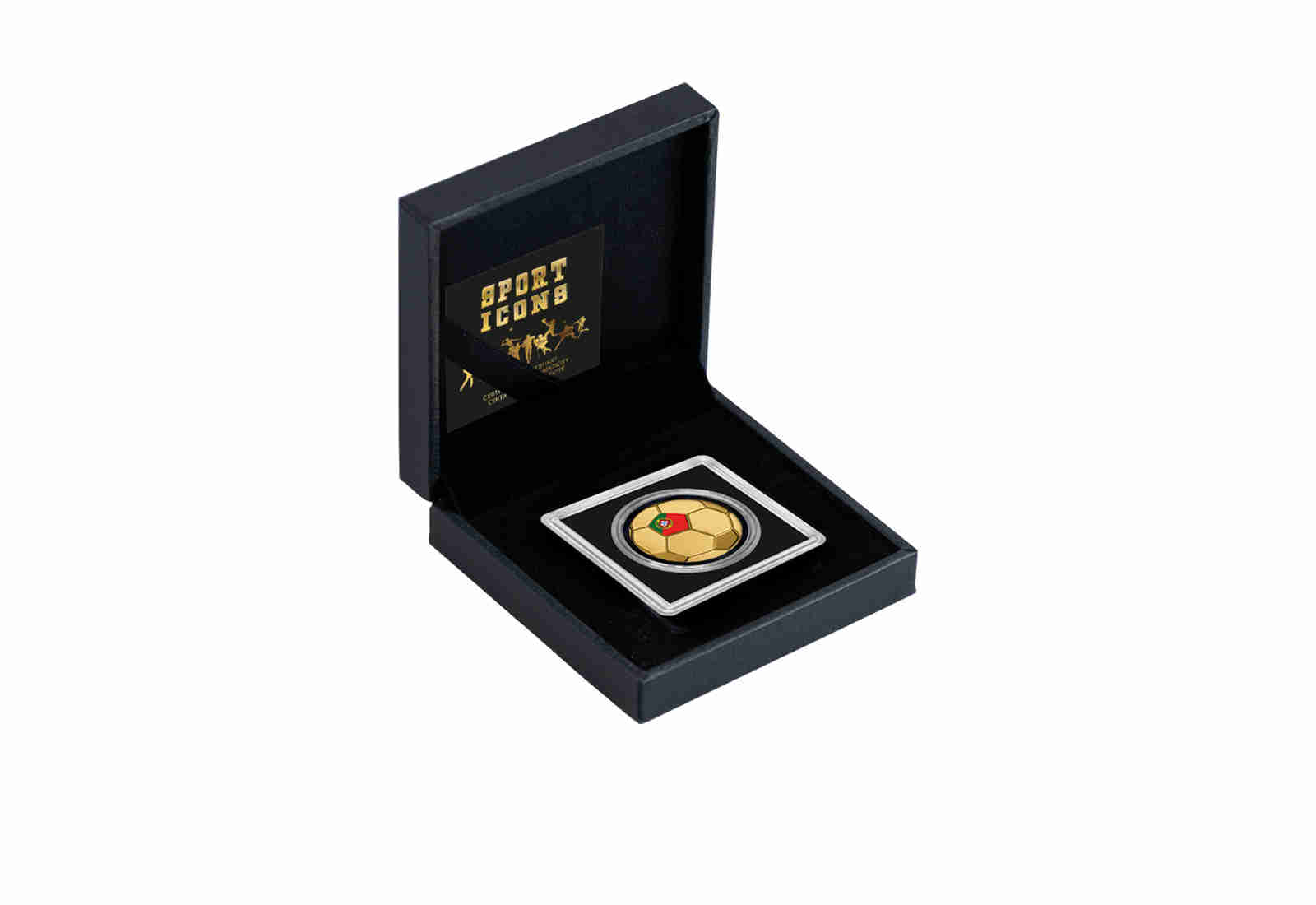 Goldmünze Motiv "Fußball Portugal" 999/1000 Gold im Geschenketui