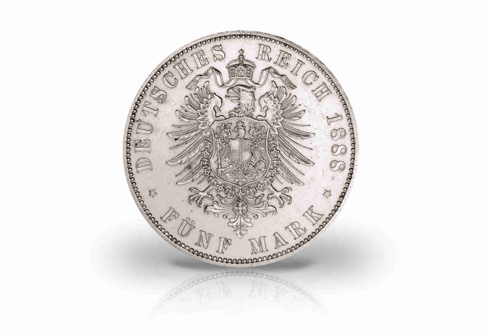 5 Mark 1888 Deutsches Kaiserreich Preußen Kaiser Friedrich III. Jaeger-Nr. 99