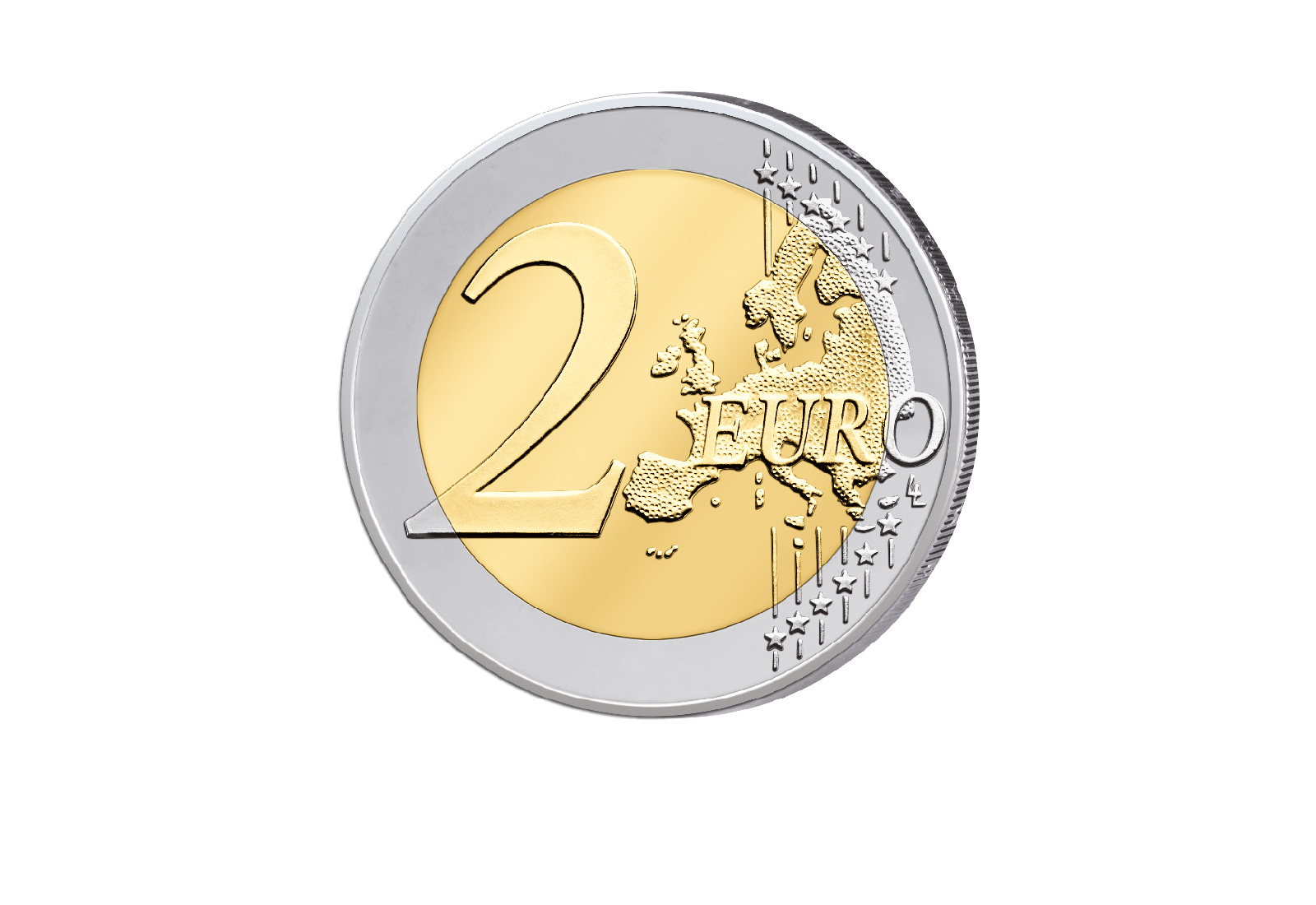 2 Euro mit Farbapplikation Moskau - Russland