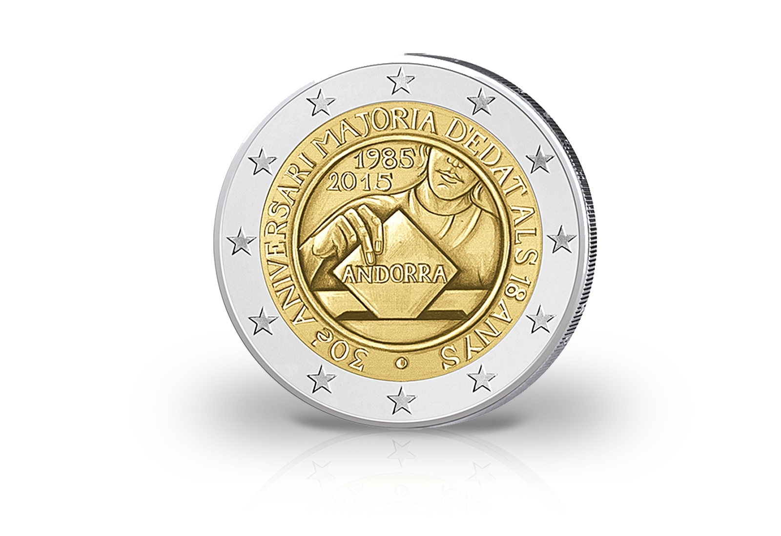 2 Euro 2015 Andorra 30 Jahre Volljährigkeit st