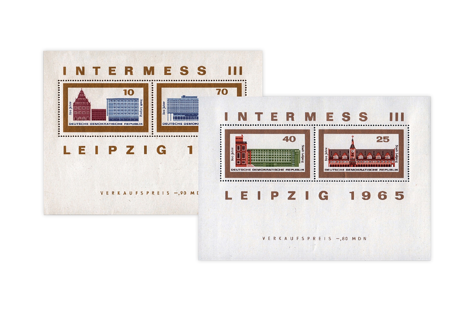 DDR Block 23 und 24 INTERMESS III 1965 gestempelt