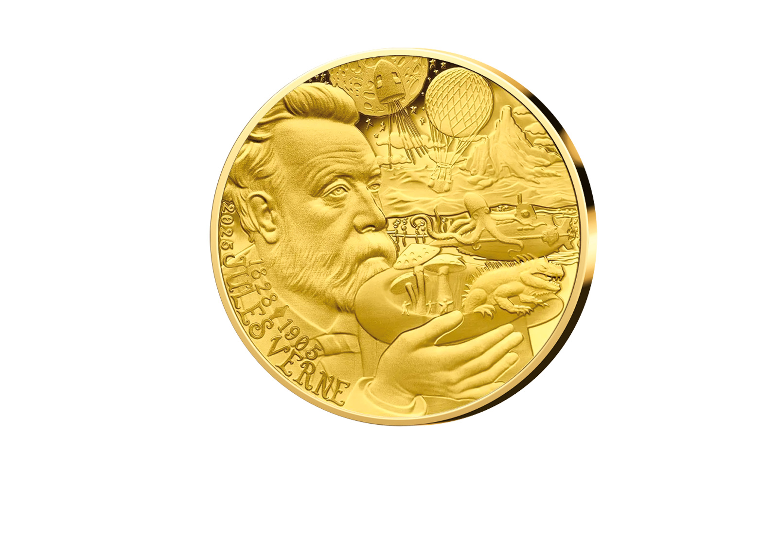 20 Euro 2025 Goldmünze Frankreich Außergewöhnliche Reisen Jules Verne PP