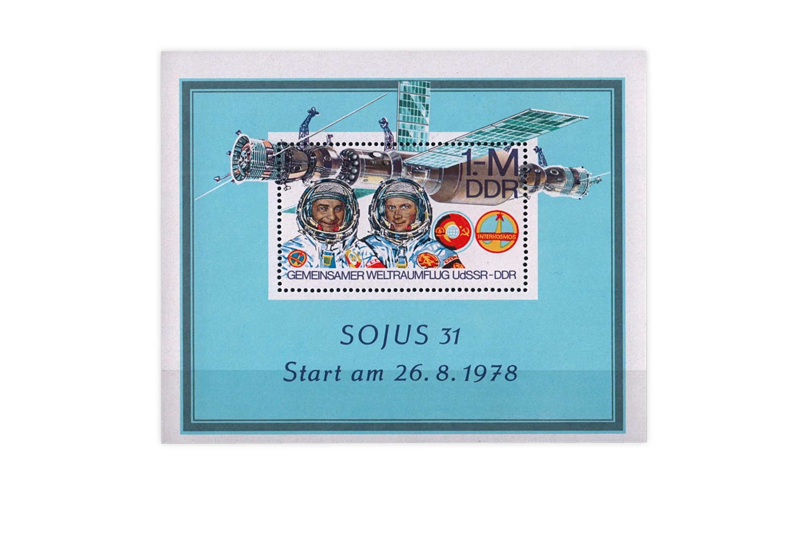 DDR Block 53 Weltraumflug UdSSR -DDR 1978 gestempelt