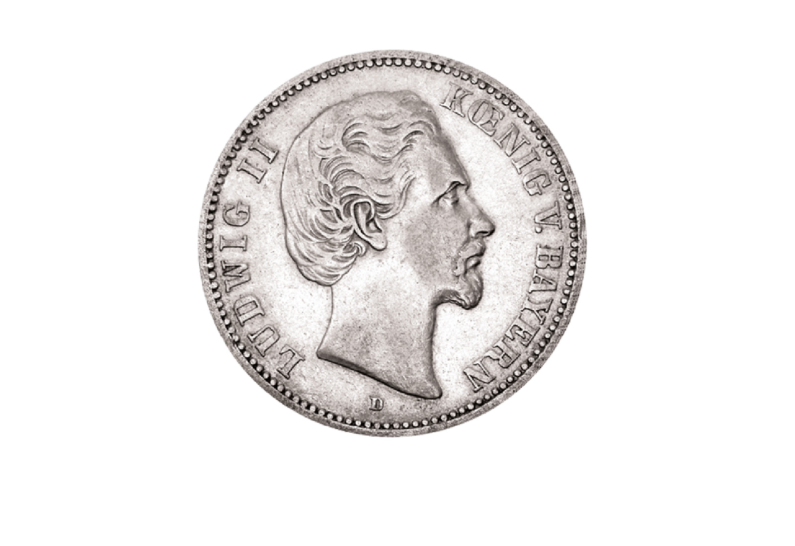 5 Mark 1875 Deutsches Kaiserreich Bayern König Ludwig II. Jaeger-Nr. 42