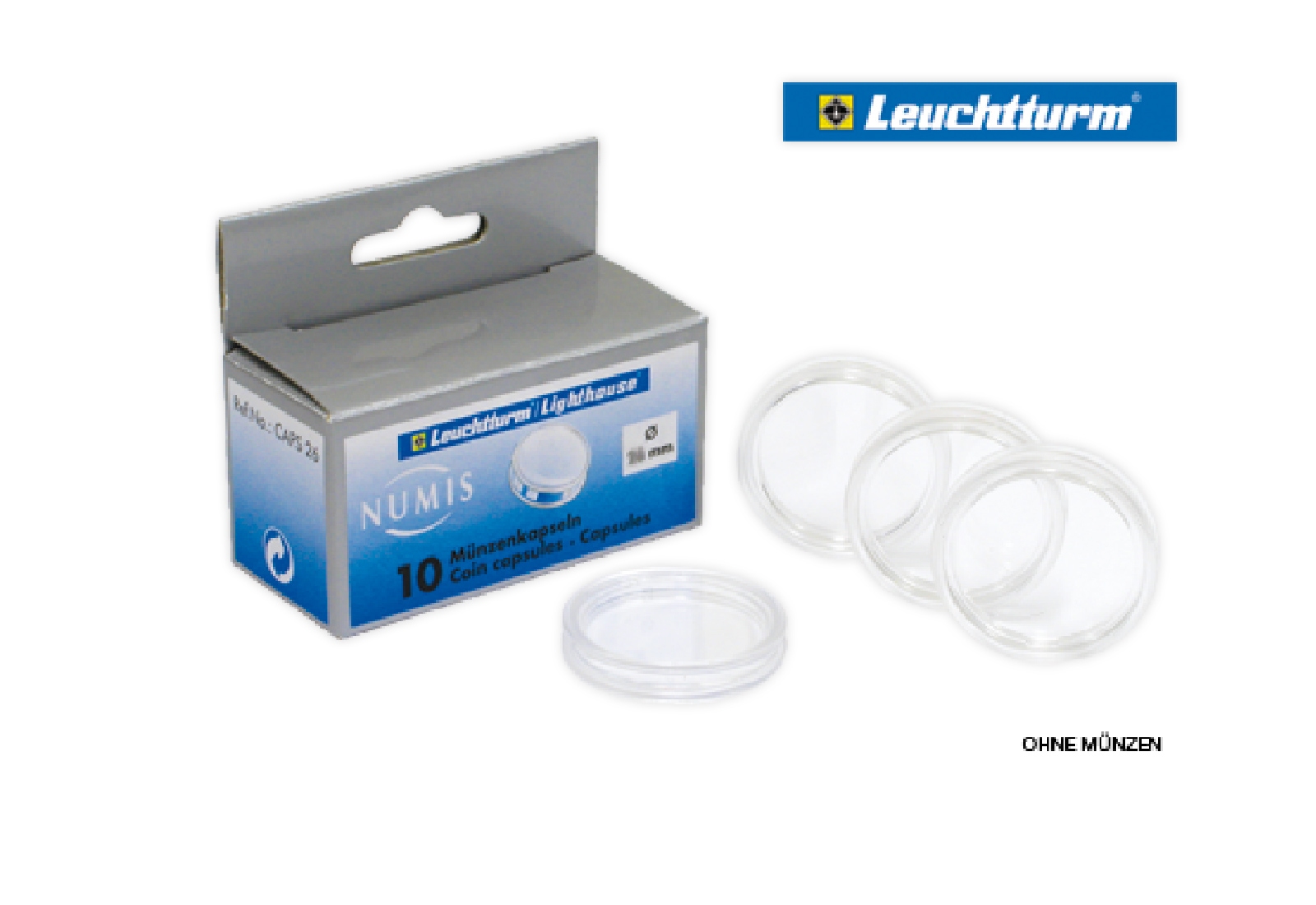 [24,5 mm] Leuchtturm Münzkapseln im 10er Pack