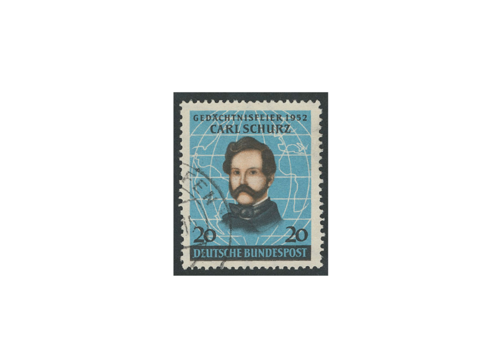 Briefmarke BRD Carl Schurz 1952 Michel-Nr. 155 gestempelt