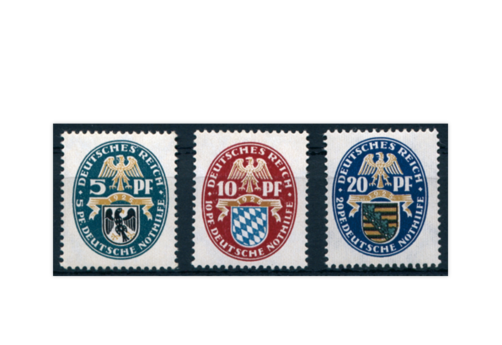 Briefmarken Deutsches Reich 1925 Michel Nr. 375/377 Falz