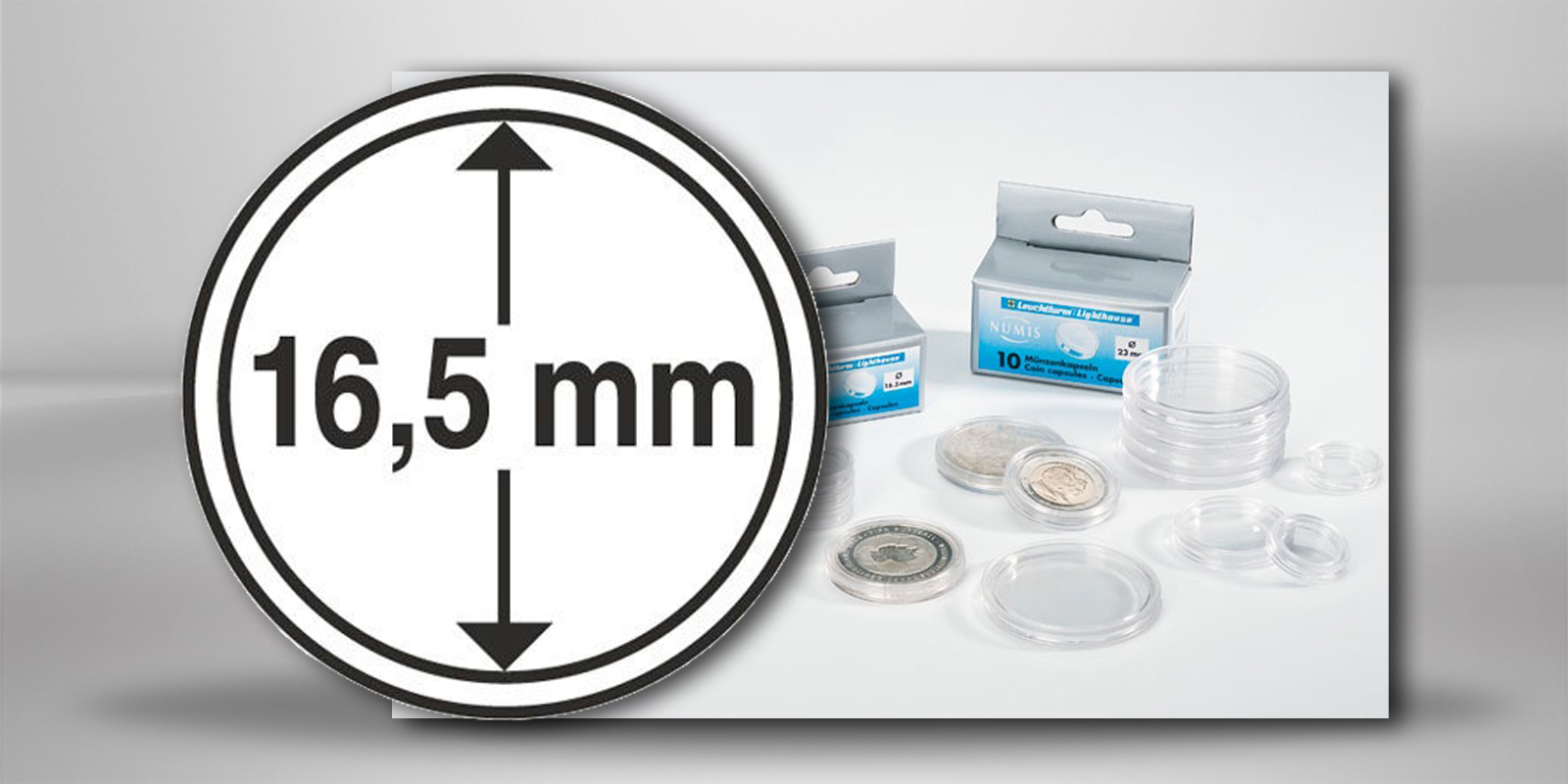 [16,5 mm] Leuchtturm Münzkapseln im 10er Pack