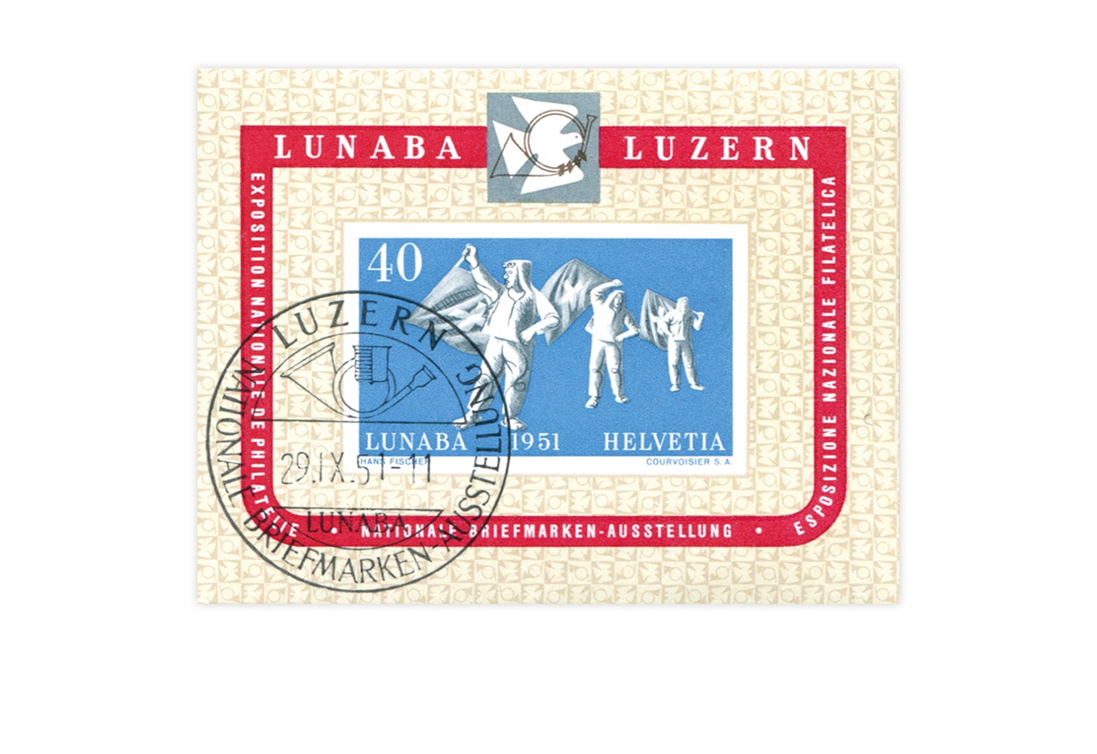 Schweiz Block 14 NABA Luzern 1951 gestempelt