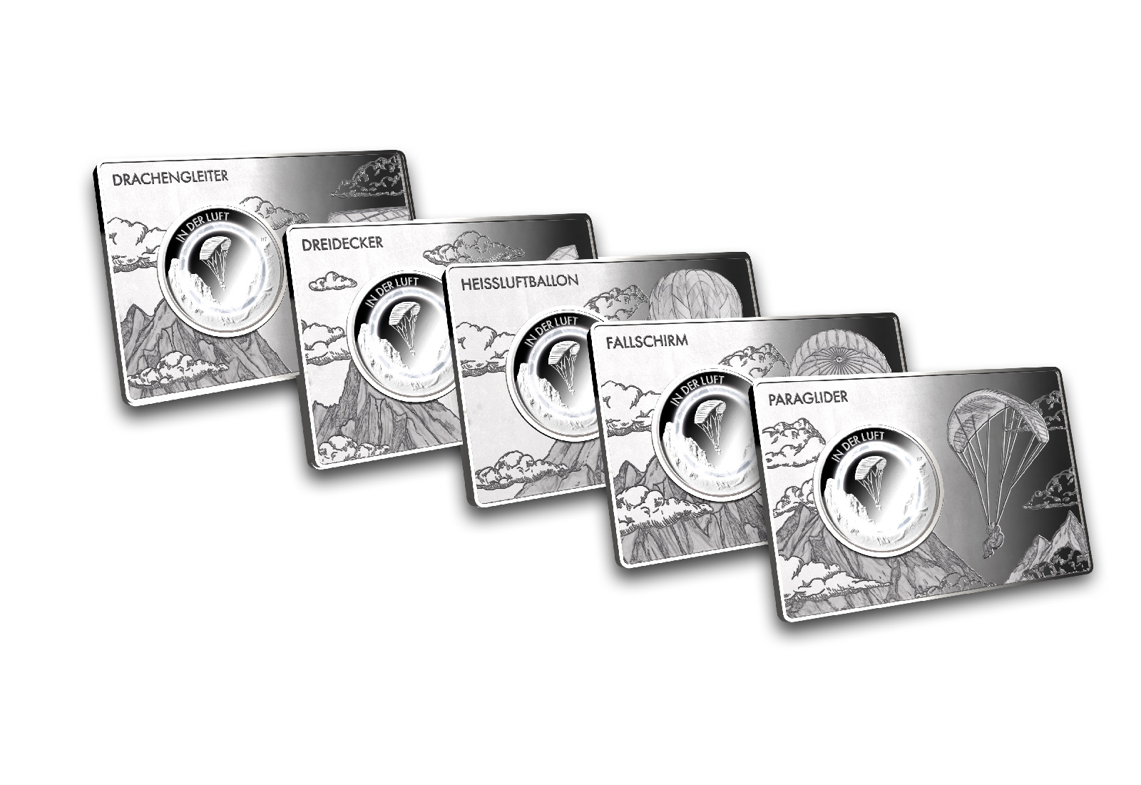 10 Euro 2019 Deutschland in der Luft mit Polymerring eingefasst in einem Barren Prägestätte A-J