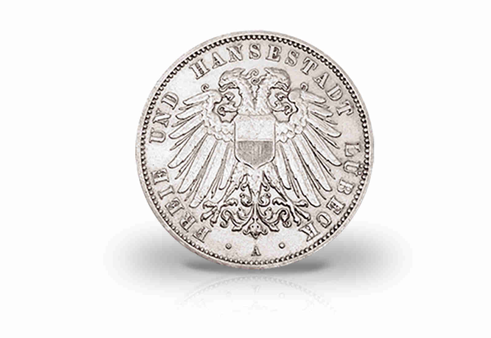 2 Mark 1904-1912 Deutsches Kaiserreich Wappen Lübeck Jaeger-Nr. 81