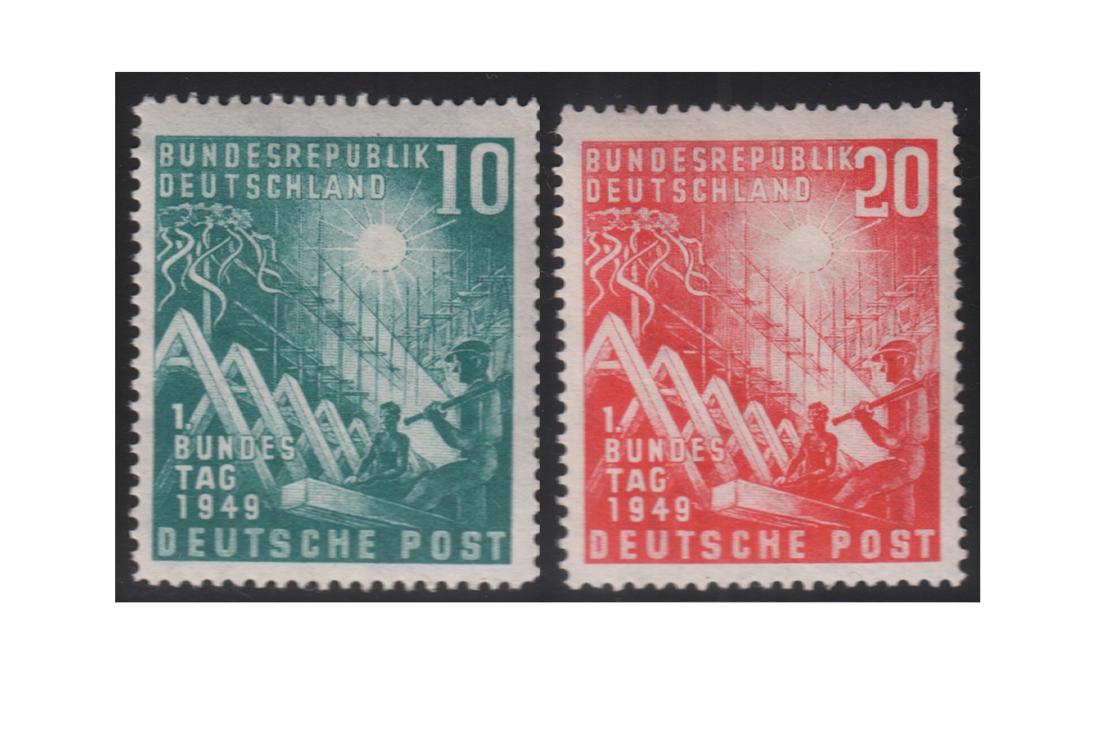 Briefmarken BRD Bundestag 1949 Michel-Nr. 111-112 postfrisch