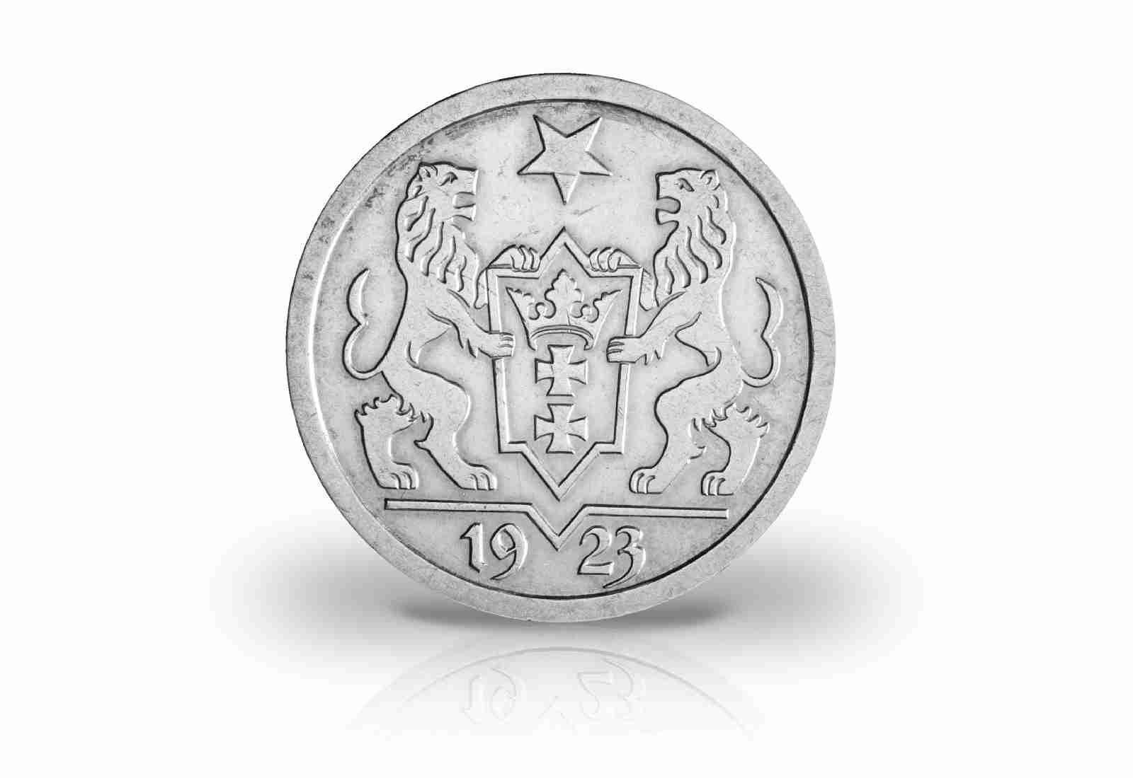 2 Gulden Silber 1923 Danzig Wappen Jaeger-Nr. D8