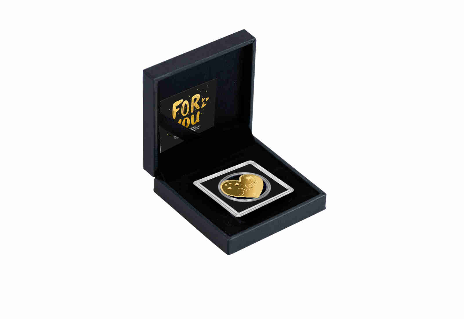 Goldmünze Motiv "Herz Marie" 999/1000 Gold im Geschenketui