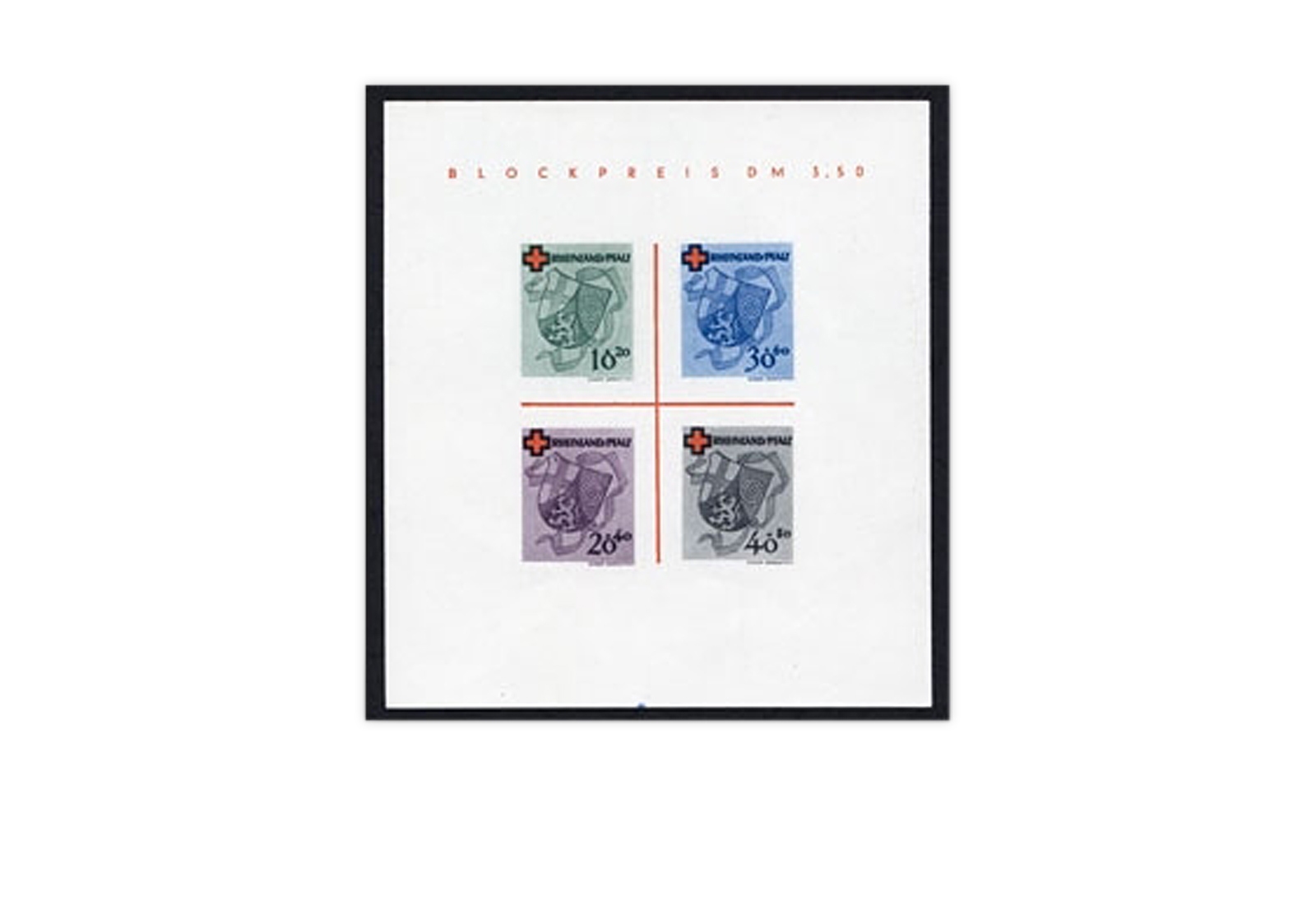 Französische Zone Rheinland-Pfalz Block 1 gestempelt geprüft