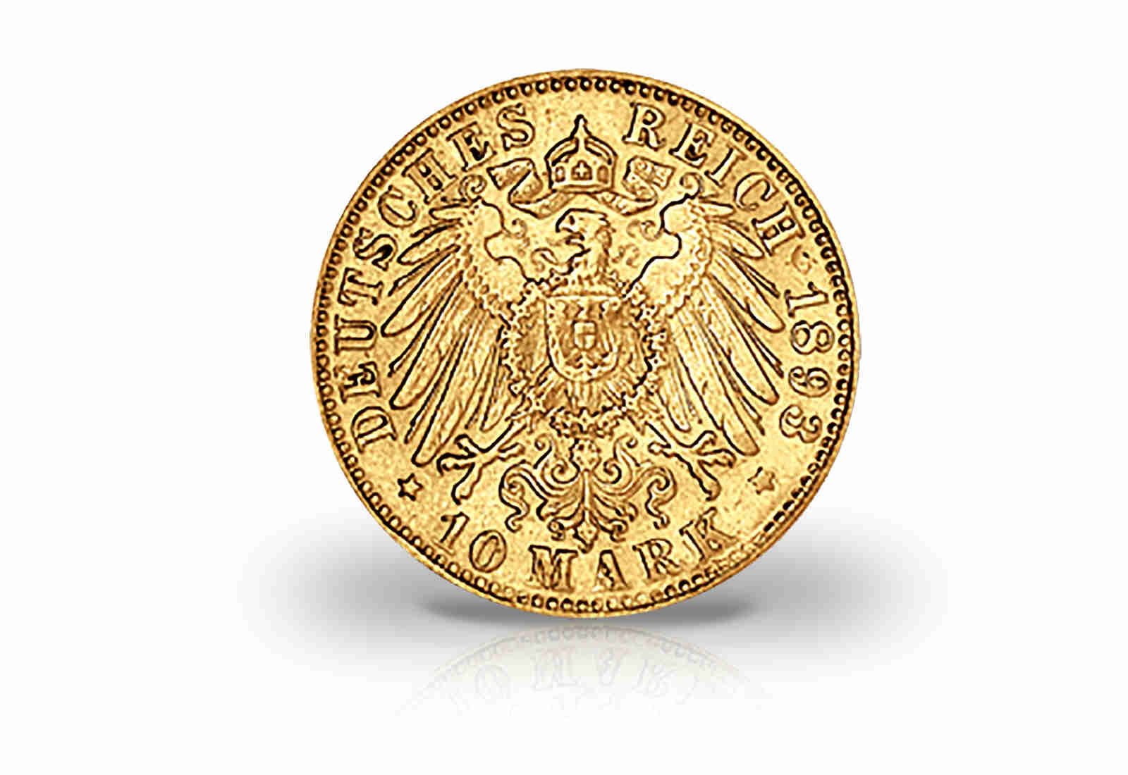 10 Mark Goldmünze 1893-1913 Deutsches Kaiserreich Württemberg König Wilhelm II. Jaeger-Nr. 295