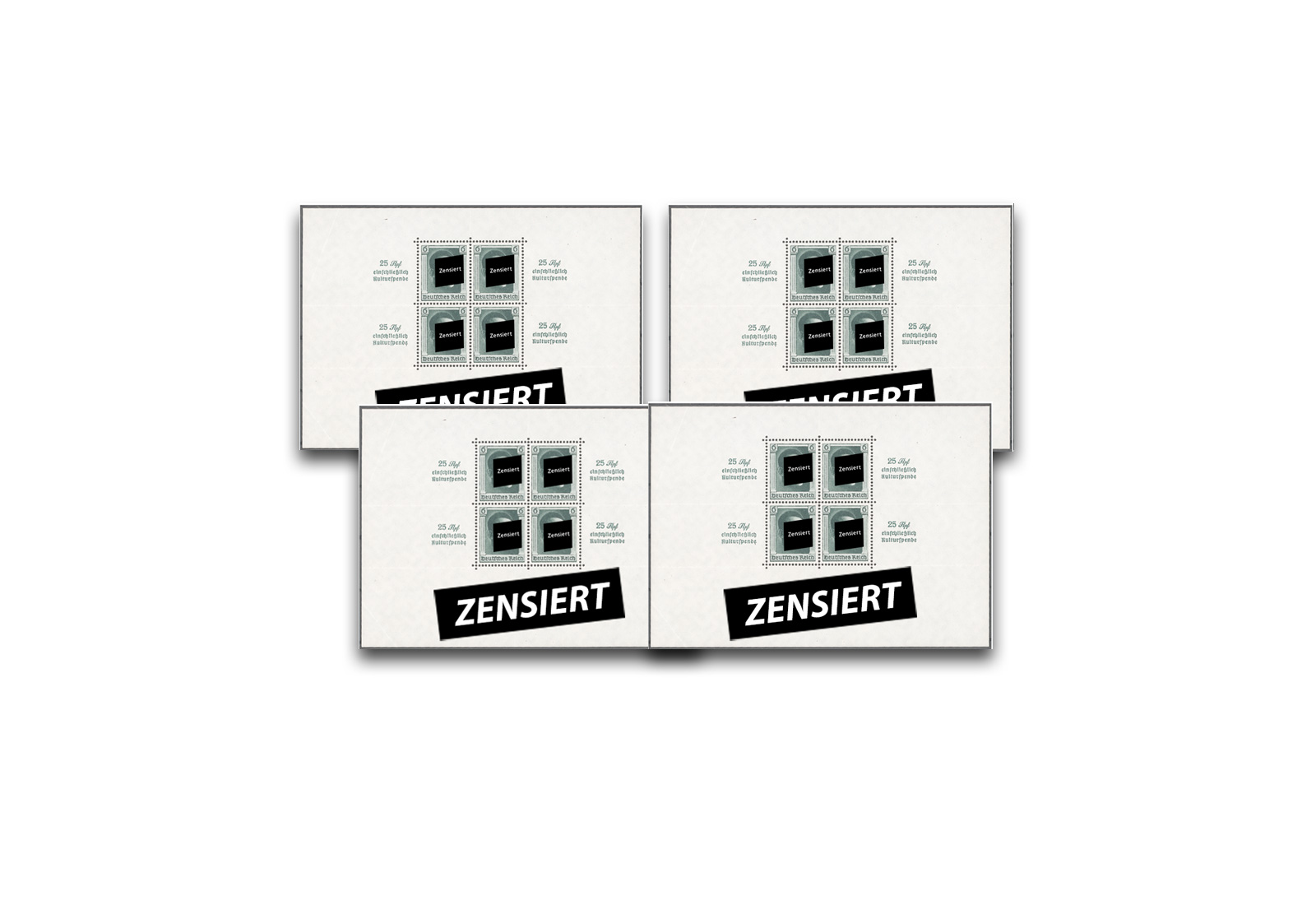 Briefmarken Deutsches Reich Hitler 1937  Block 7, 8, 9, 11  postfrisch