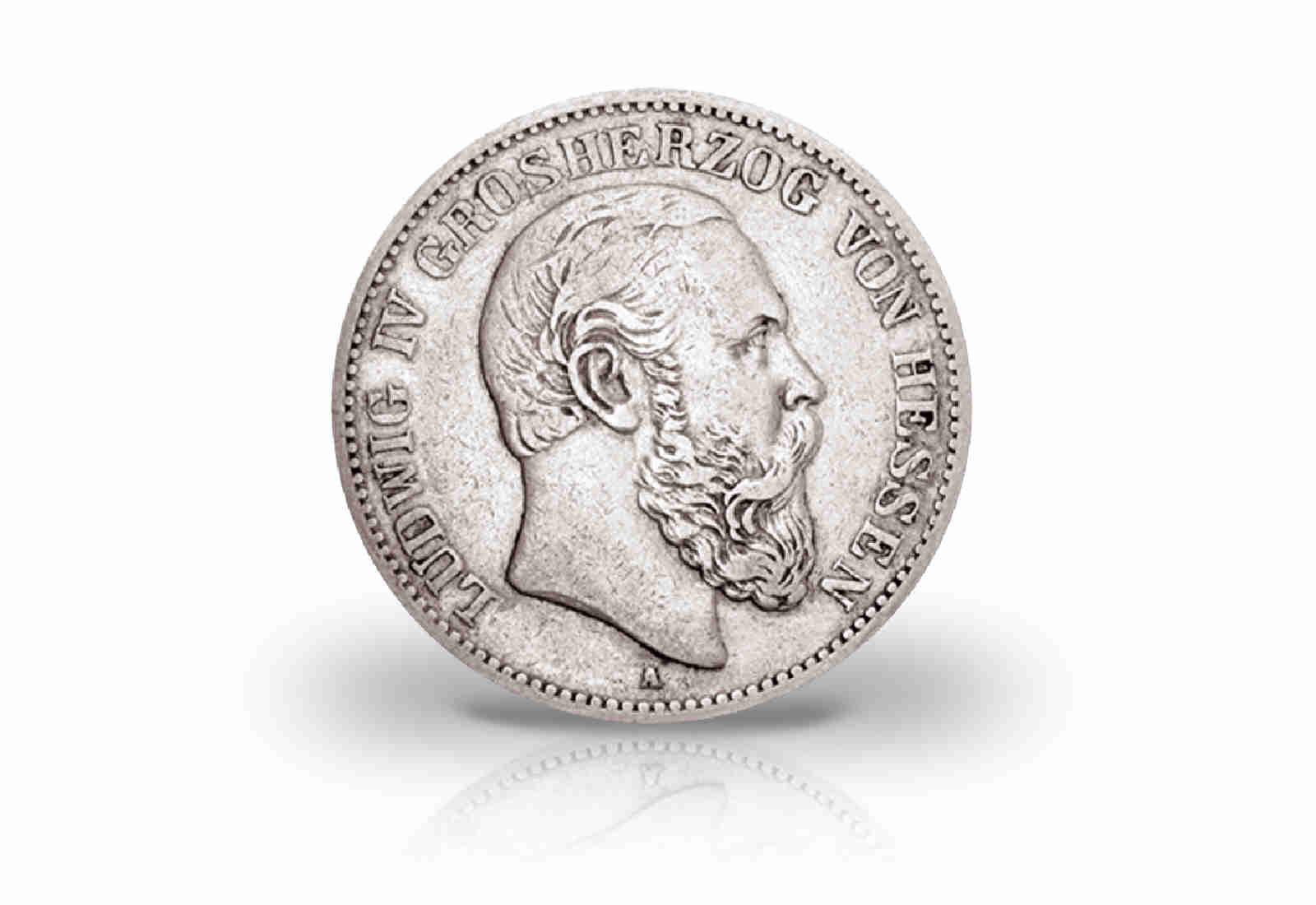 2 Mark 1888 Deutsches Kaiserreich Hessen Ludwig IV. Jaeger-Nr. 68