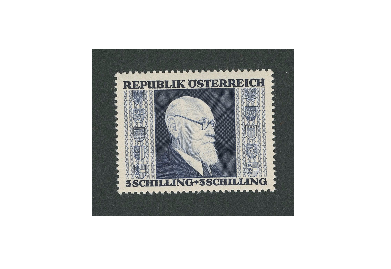 Briefmarke Österreich Renner Farbprobe blau Mi: 774 AP **