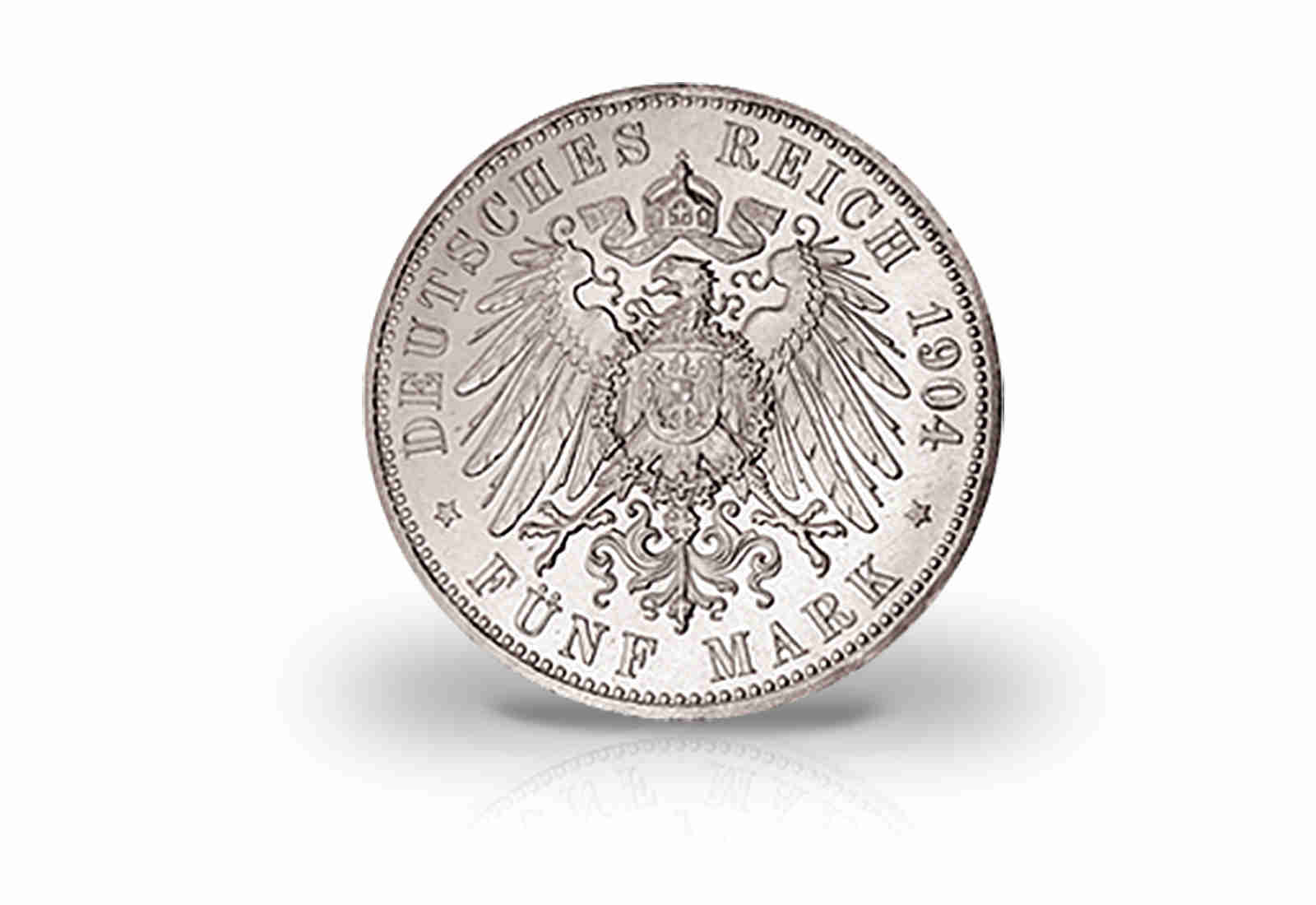 5 Mark 1904 Deutsches Kaiserreich Hessen Philipp der Großmütige Jaeger-Nr. 75