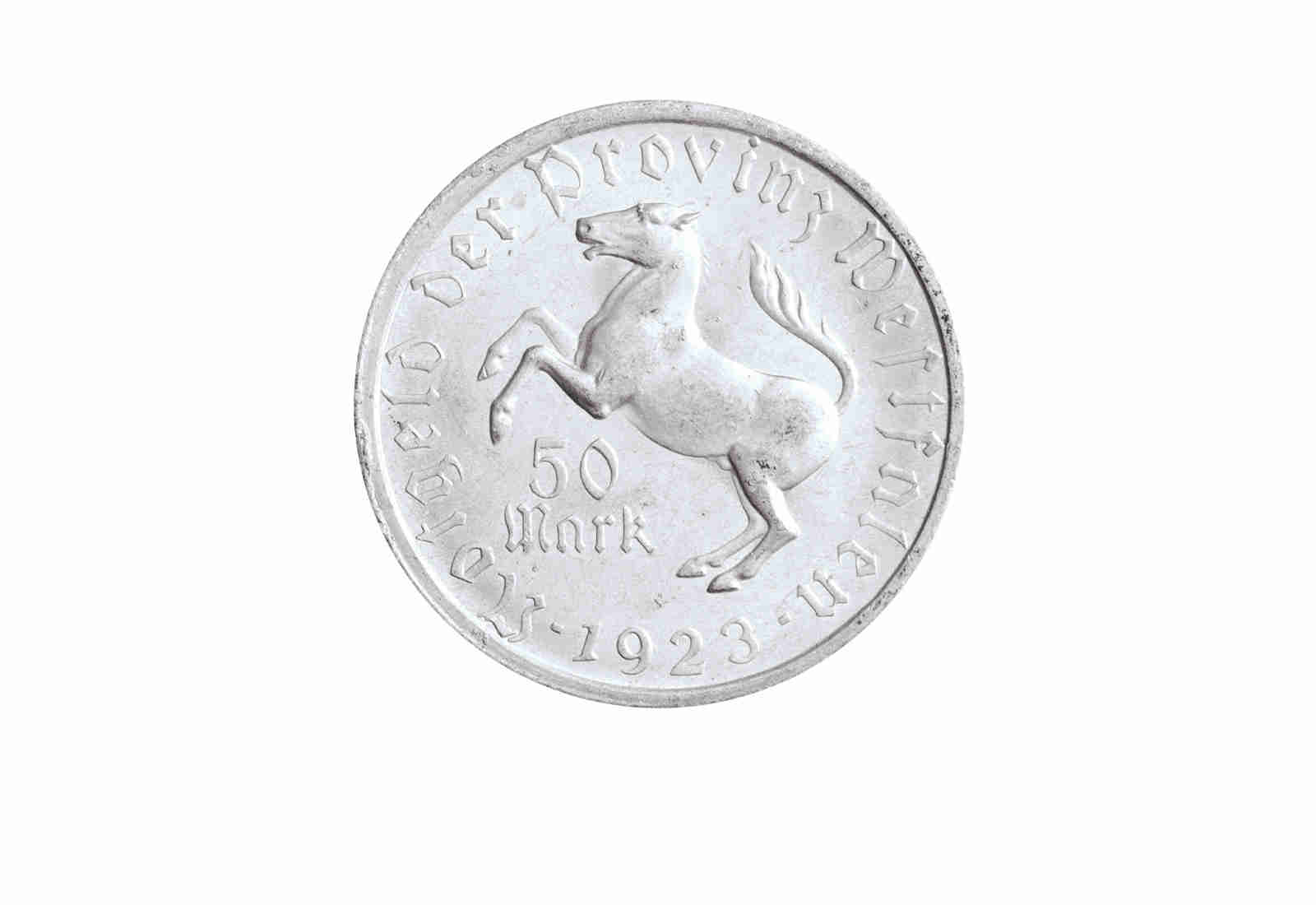50 Mark 1923 Notgeldmünze Westfalen Jaeger-Nr. N16