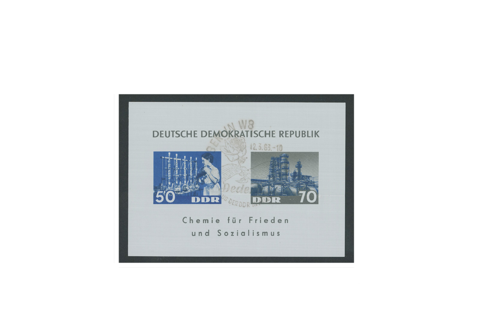 Briefmarke DDR Block 18 Chemische Industrie 1963 gestempelt