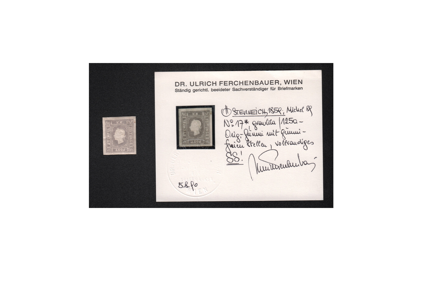 Österreich Mi.Nr. 17 b * Fotobefund Ferchenbauer