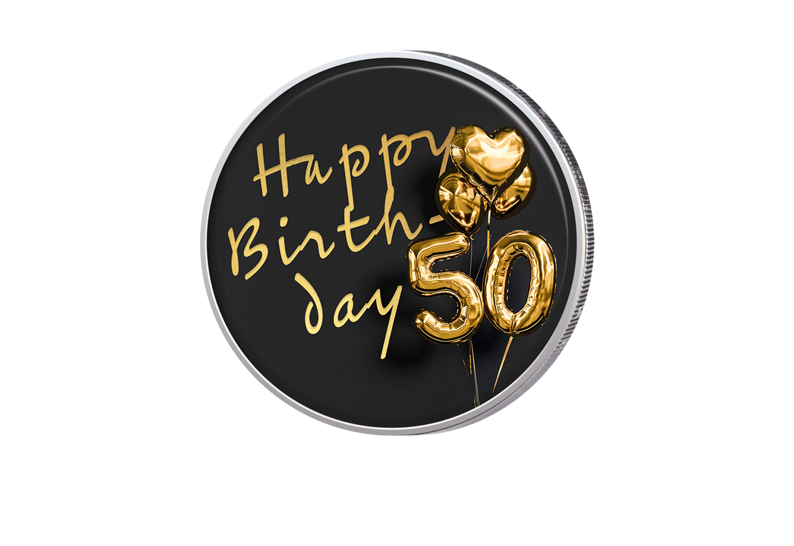 2 Euro 50. Geburtstag mit Farbapplikation