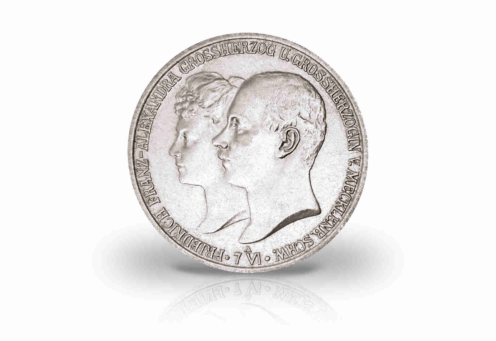5 Mark 1904 Deutsches Kaiserreich Mecklenburg-Schwerin Hochzeit mit Alexandra Jaeger-Nr. 87