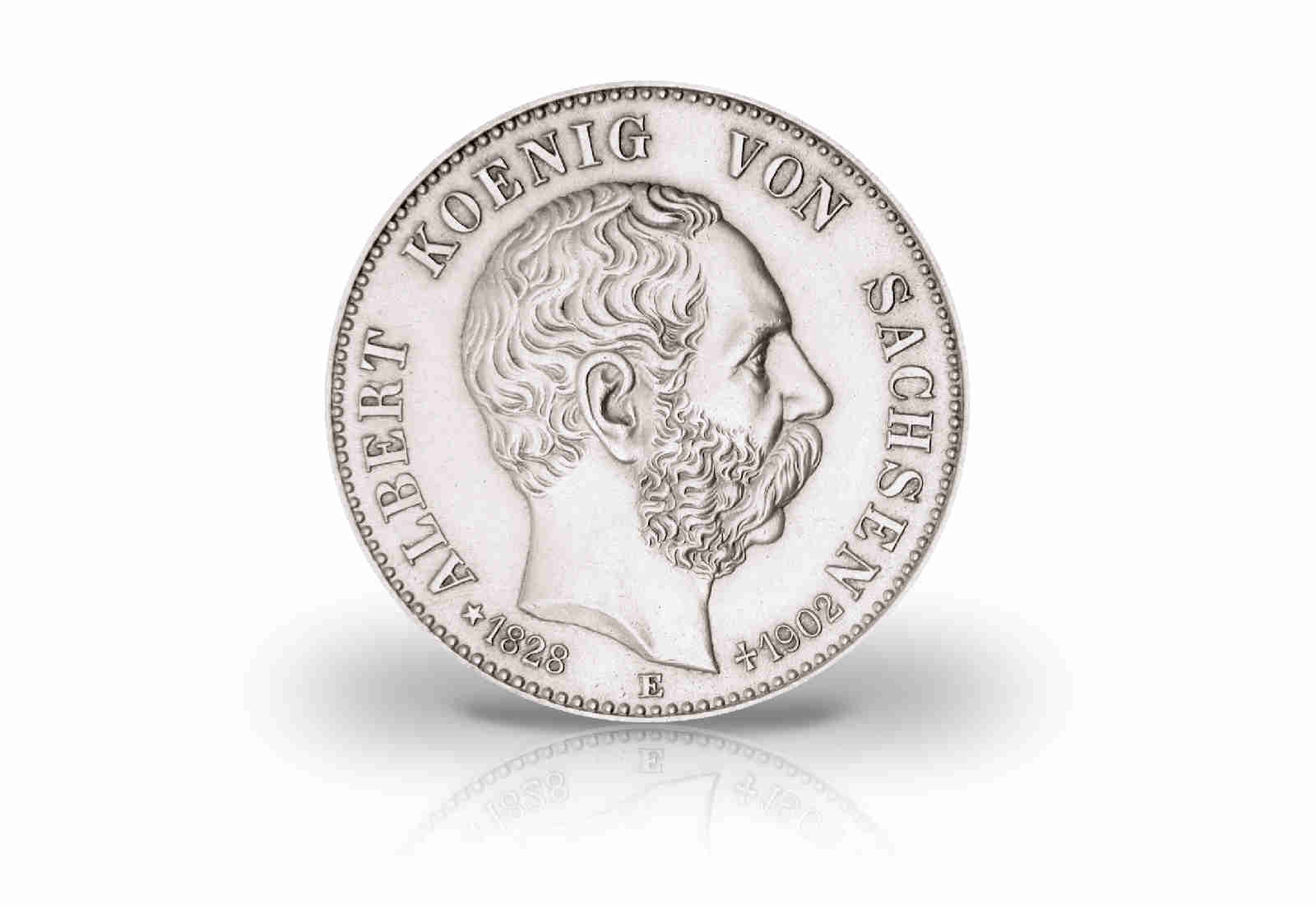 2 Mark 1902 Deutsches Kaiserreich Sachsen König Albert Jaeger-Nr. 127