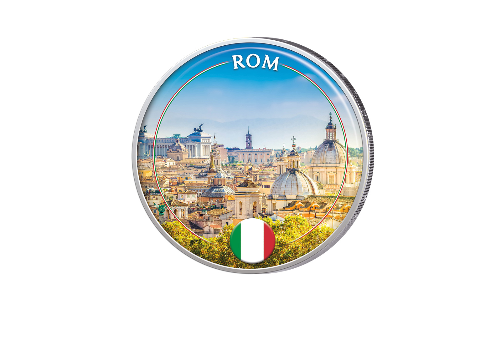 2 Euro mit Farbapplikation Rom - Italien