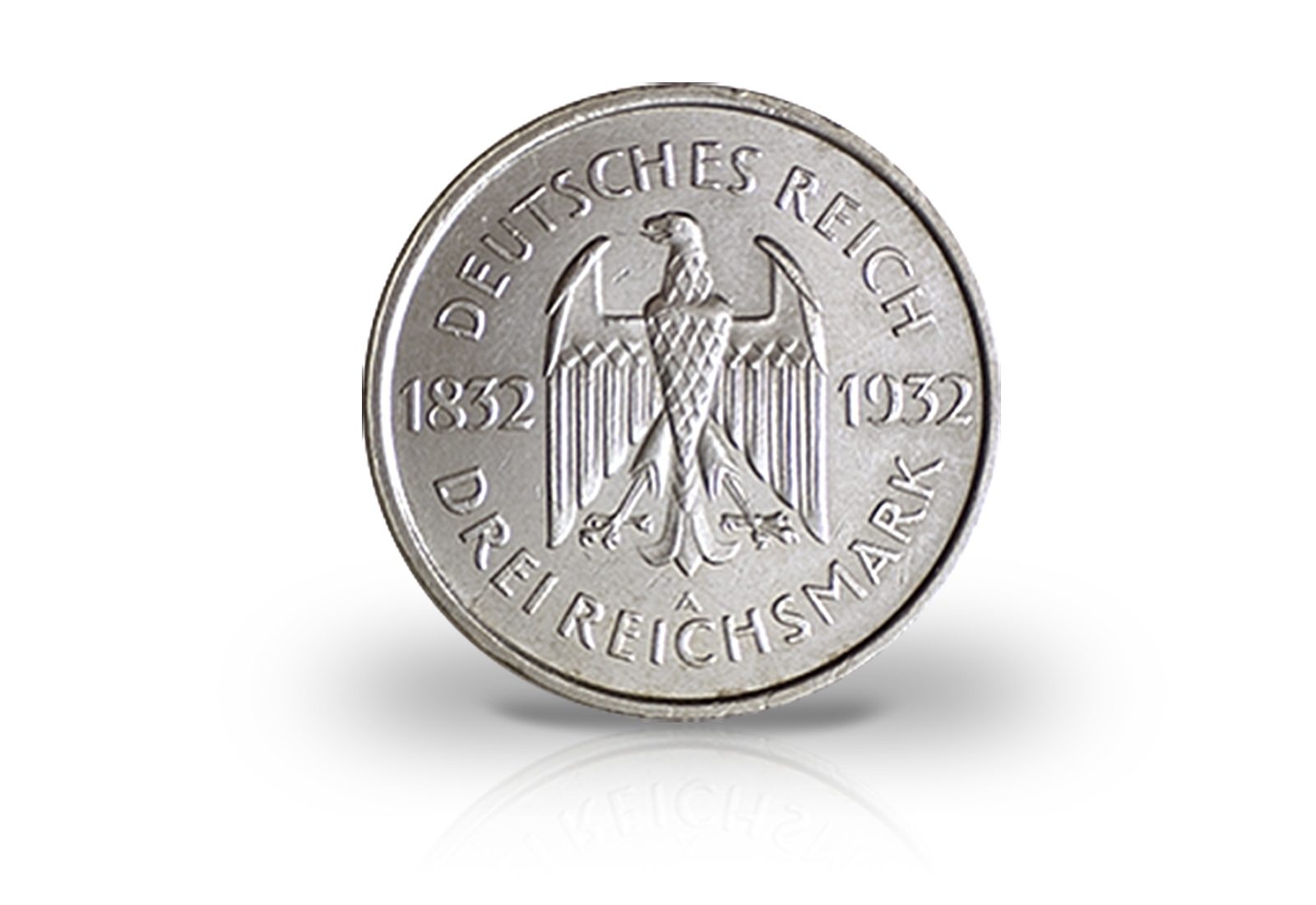 3 Reichsmark 1932 Weimarer Republik Johann Wolfgang von Goethe Jaeger-Nr. 350