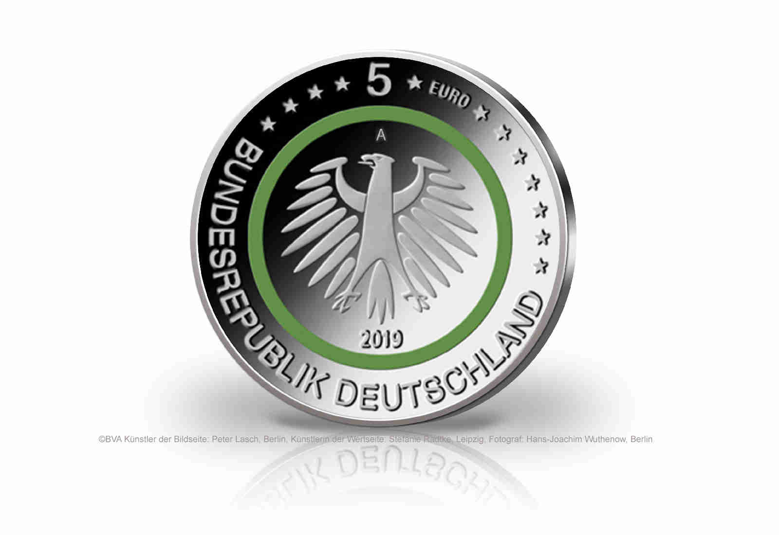 5 Euro 2019 Deutschland Gemässigte Zone mit Polymerring st Prägestätte A