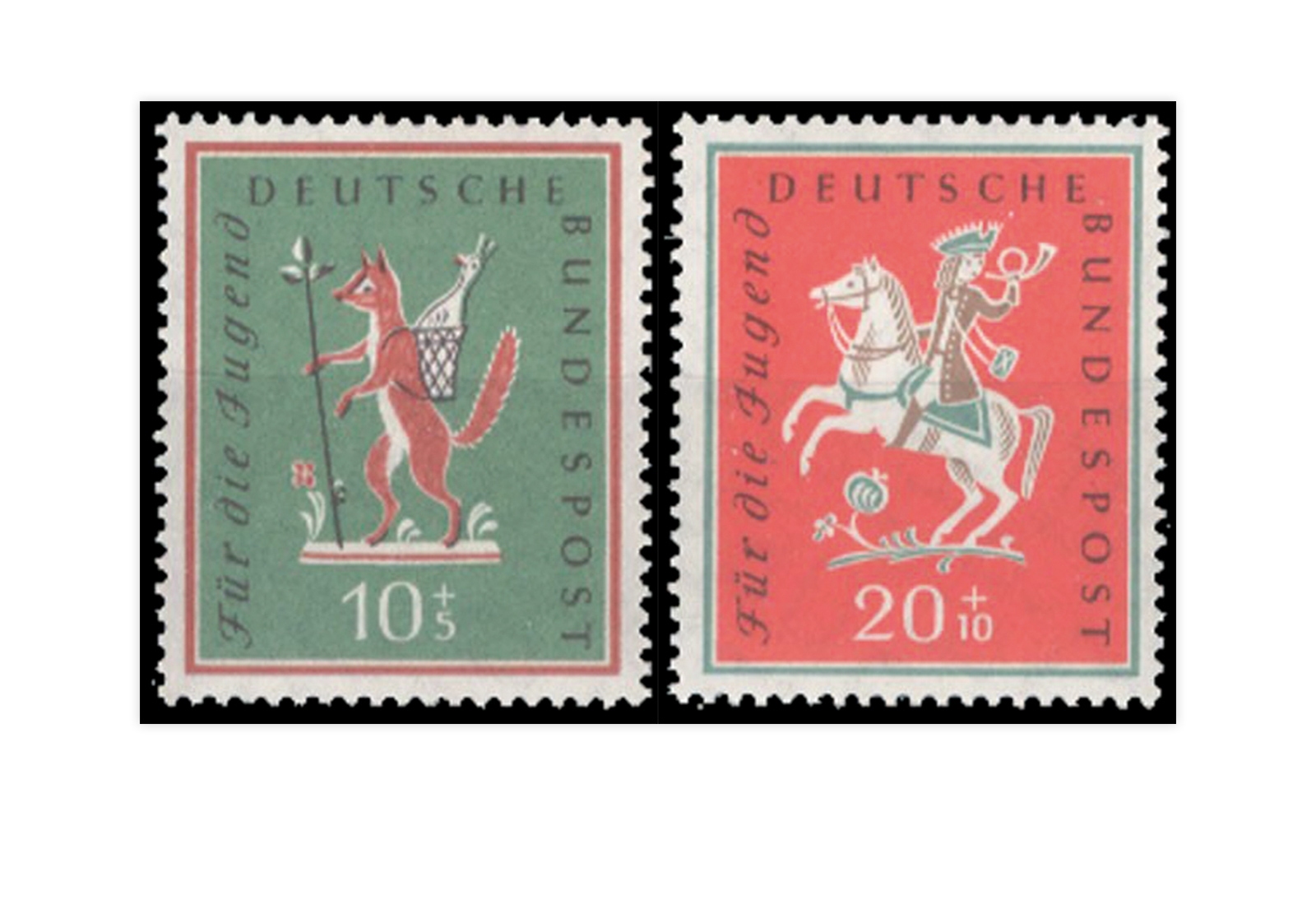 Briefmarken BRD Jugend Volkslieder 1958 Michel-Nr. 286-287 postfrisch