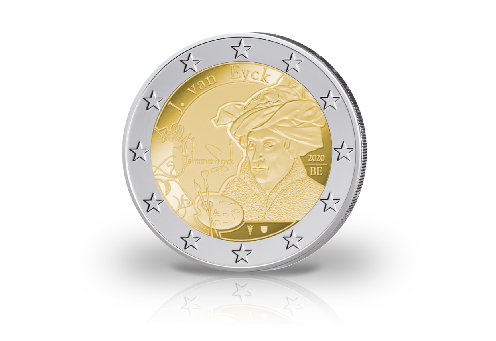 2 Euro 2020 Belgien Jan van Eyck st in Coincard