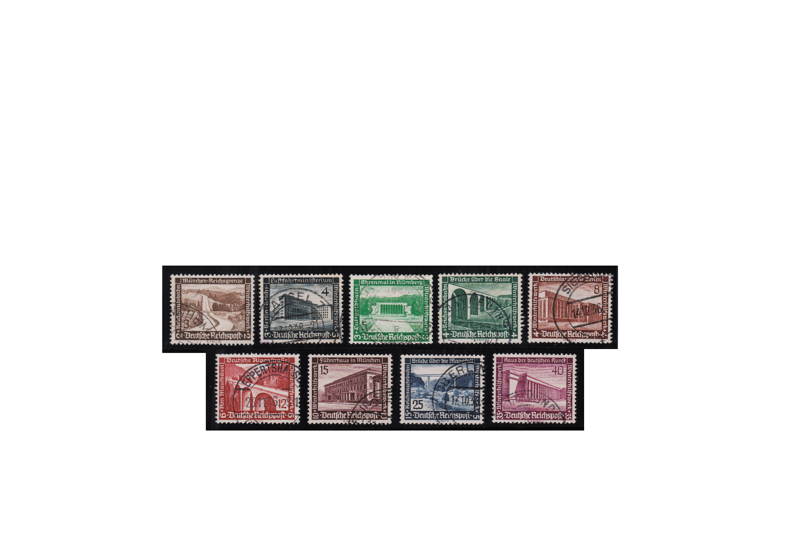 Briefmarken Deutsches Reich Winterhilfswerk 1936 Michel-Nr. 634/42 gestempelt