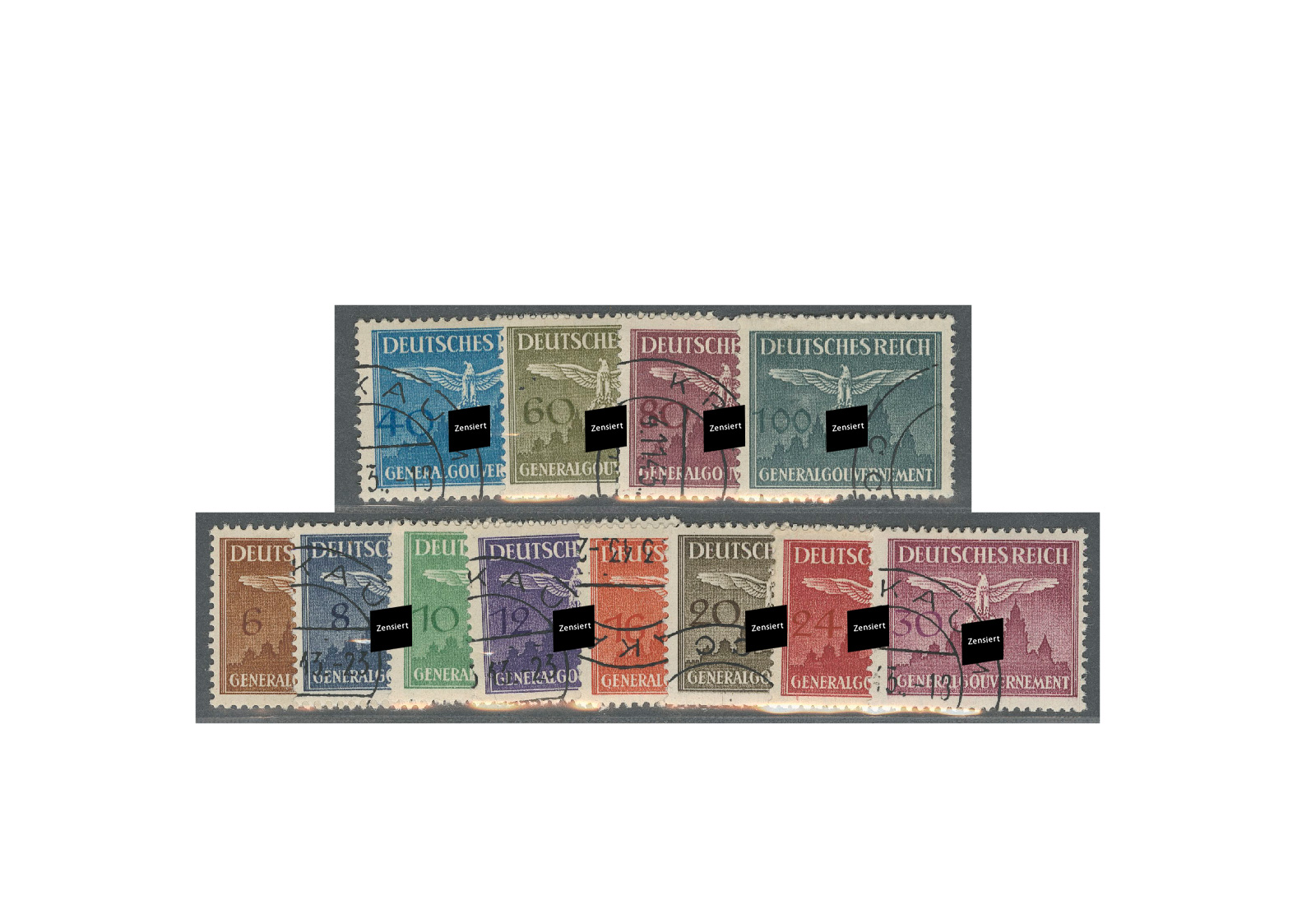 Generalgouvernement Dienstmarken 1943 Michel Nr. D 25/36 gestempelt