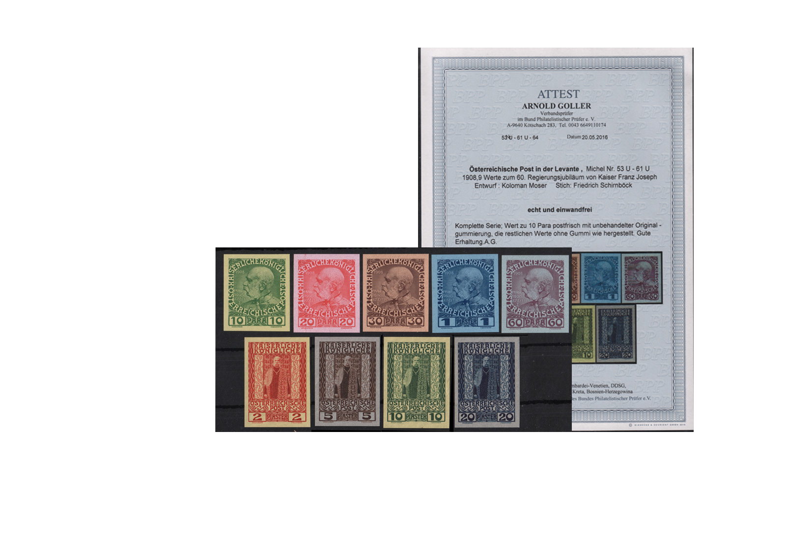 Briefmarken Österreich / Levante MiNr.: 53-61 U (*)