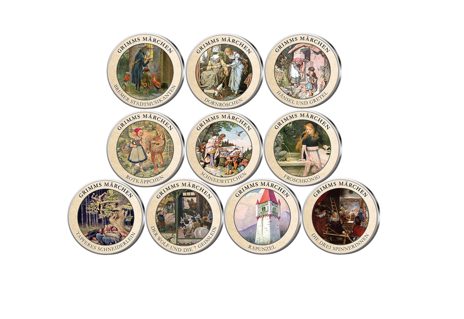 Grimms Märchen I 10er Kollektion mit Farbmotiv im Etui