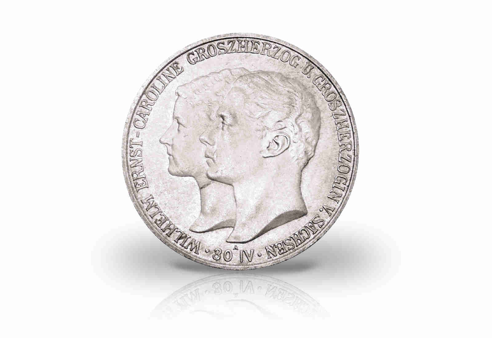2 Mark 1903 Deutsches Kaiserreich Sachsen-Weimar- Eisenach Hochzeit Jaeger-Nr. 158