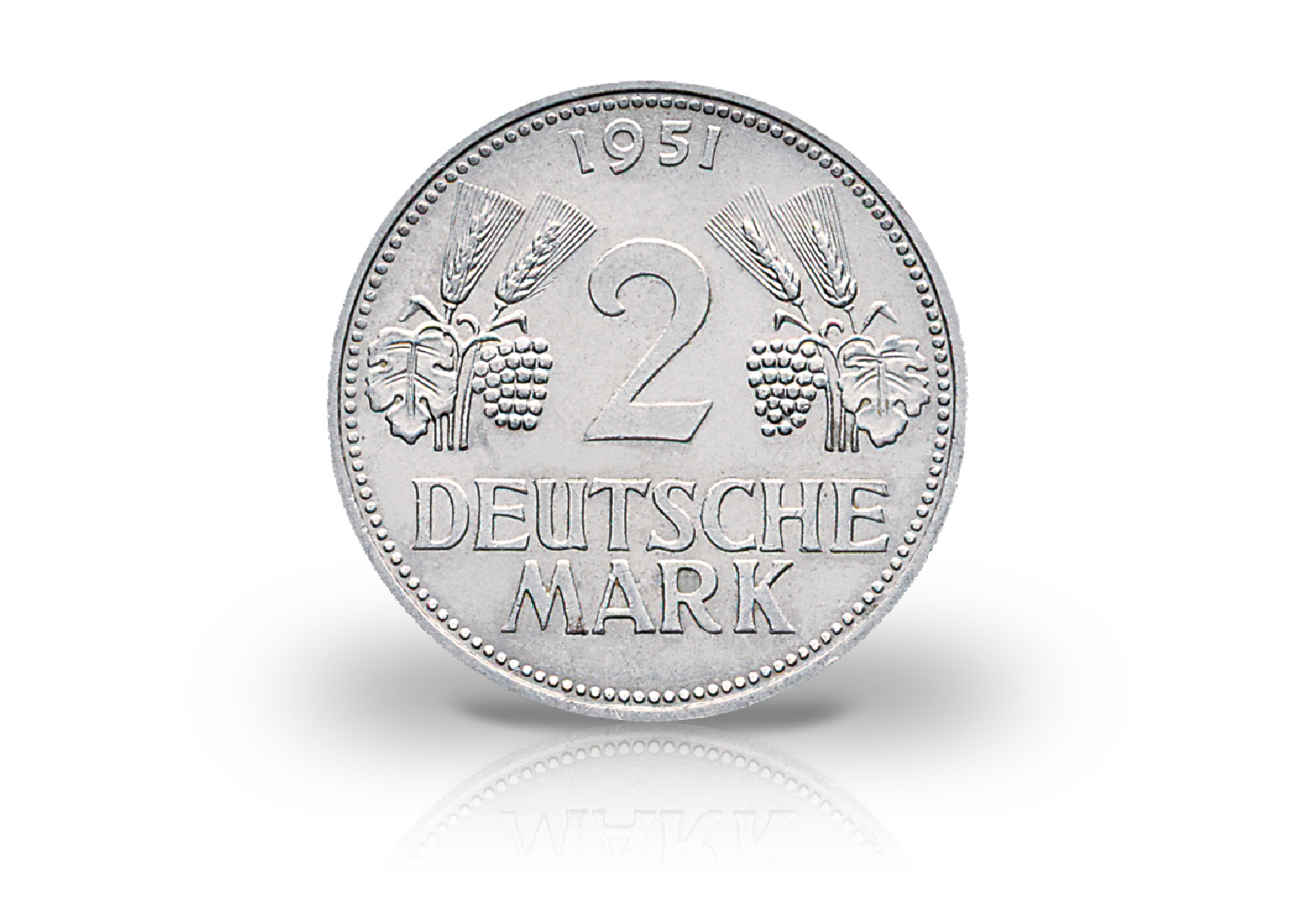 2 DM 1951 BRD Neuprägung Ahrens Pragestätte G