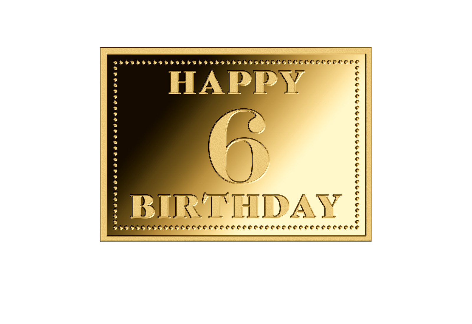 Goldmünze Motiv "Happy Birthday 6. Geburtstag" 999/1000 Gold Geschenk