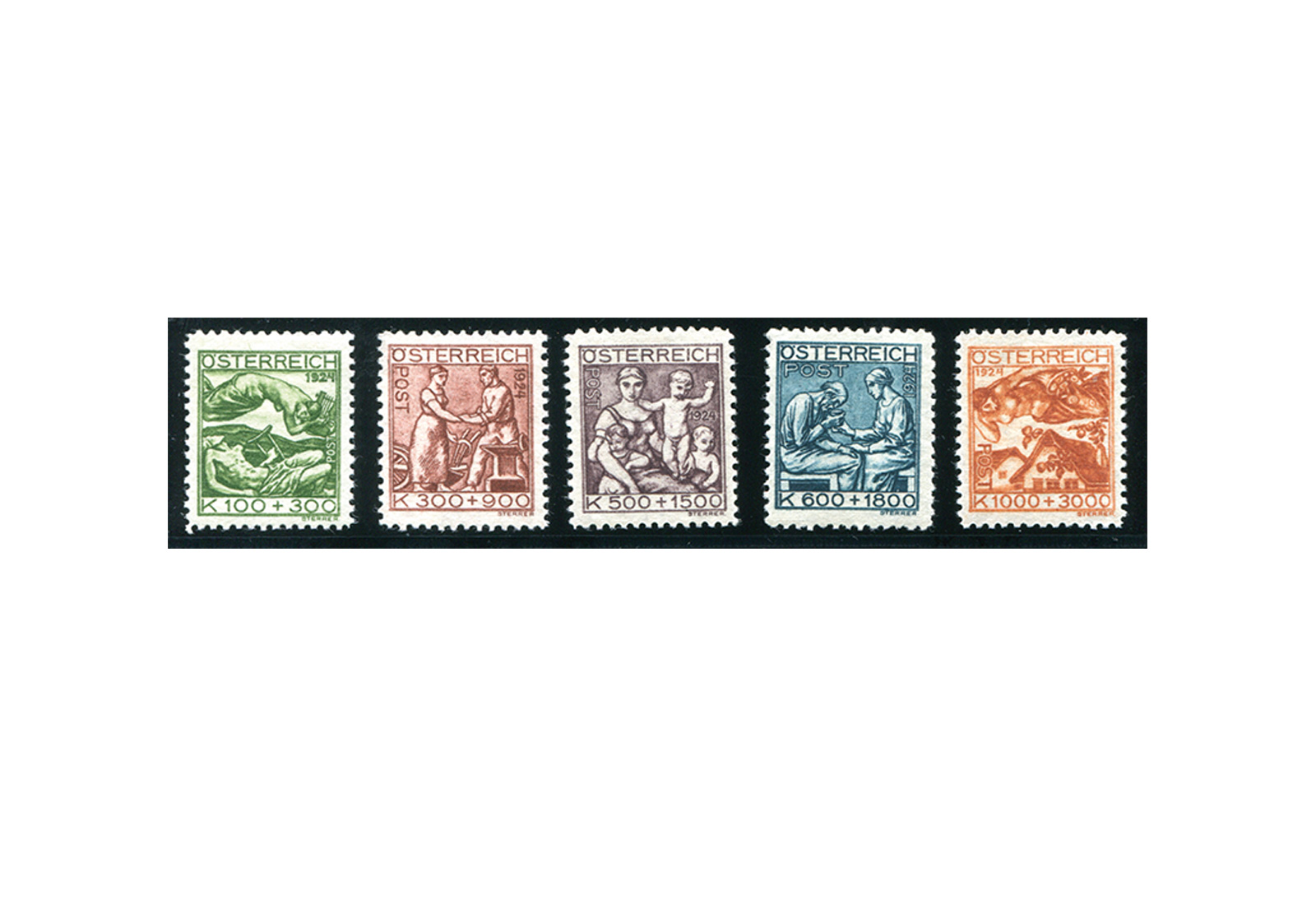 Österreich Mi.Nr. 442/446 gestempelt 5 Briefmarken