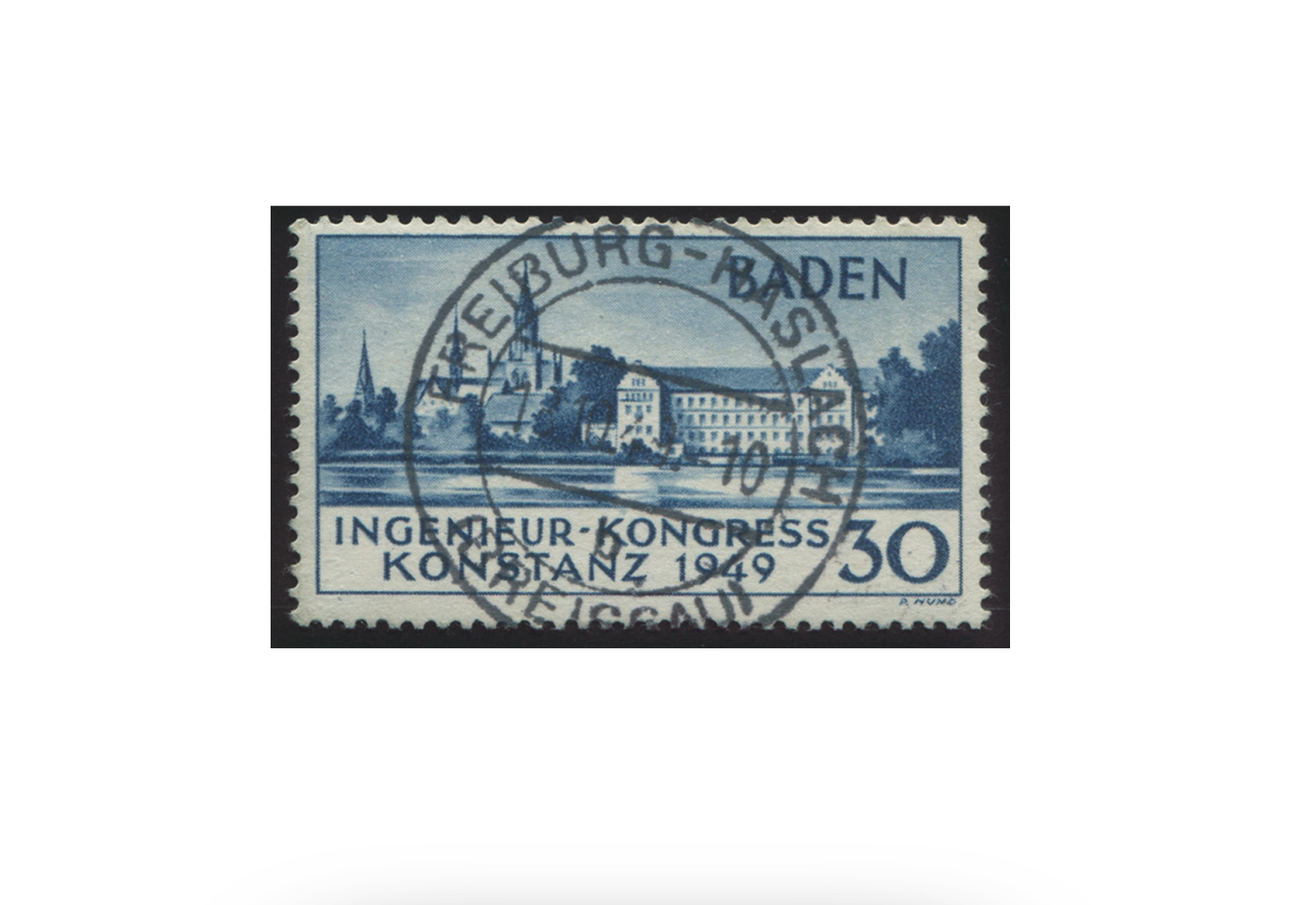 Baden MiNr.: 46 I+II gest. im SET: Franz. Zone