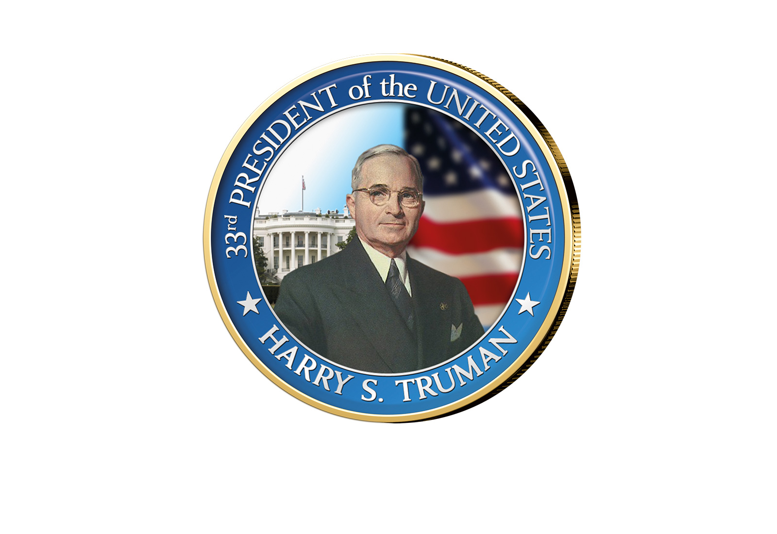 ½ Kennedy-Dollar USA mit Farbapplikation Harry S. Truman