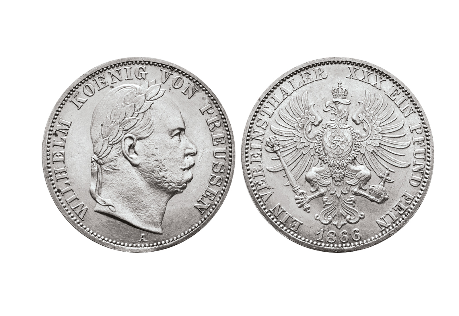 Vereinstaler1866 Kaiserreich Preußen Wilhelm I. Thun 271