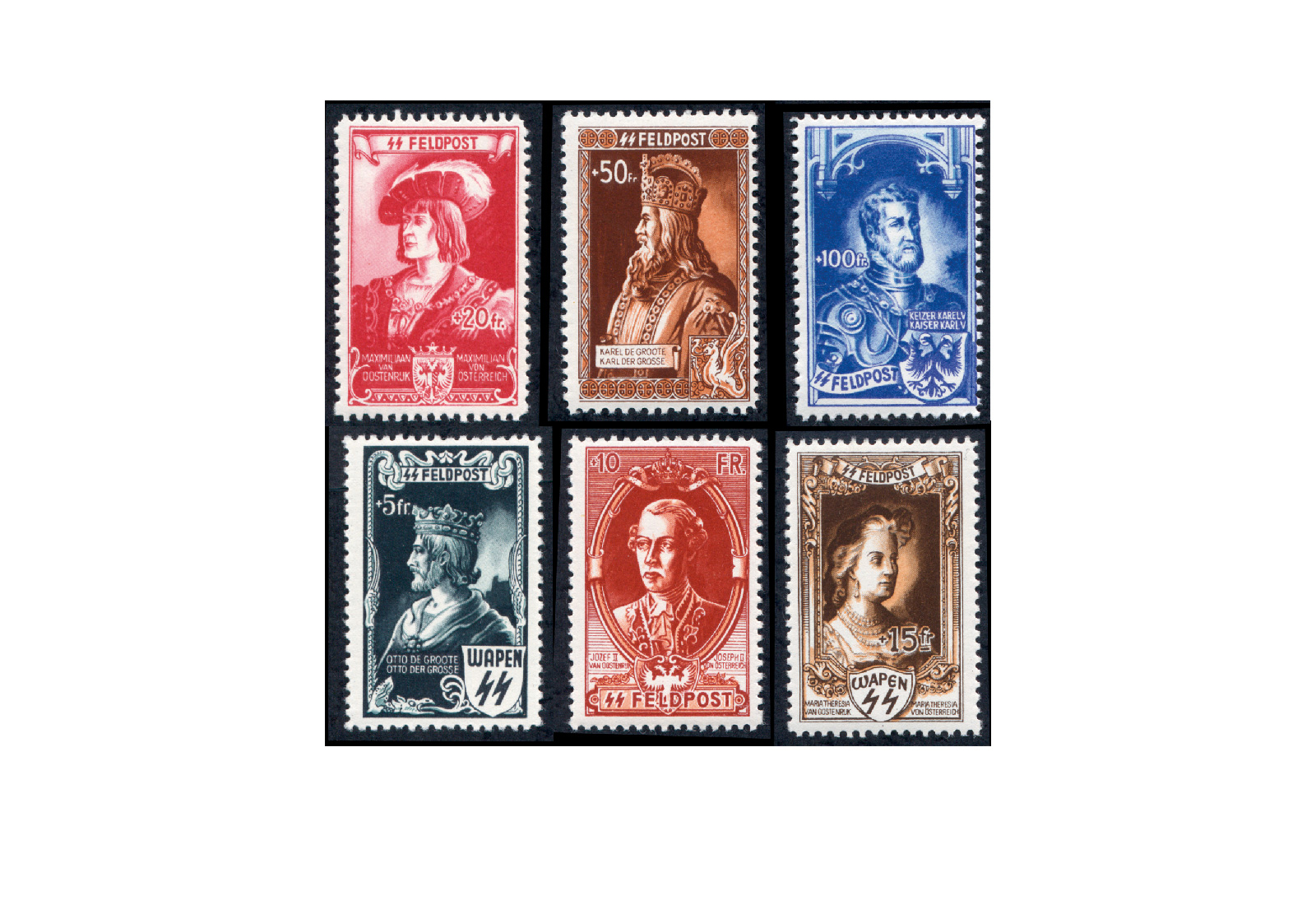 Deutsche Besetzung: Belgien/ Flämische Legoin Michel Nr. IX-XIV postfrisch