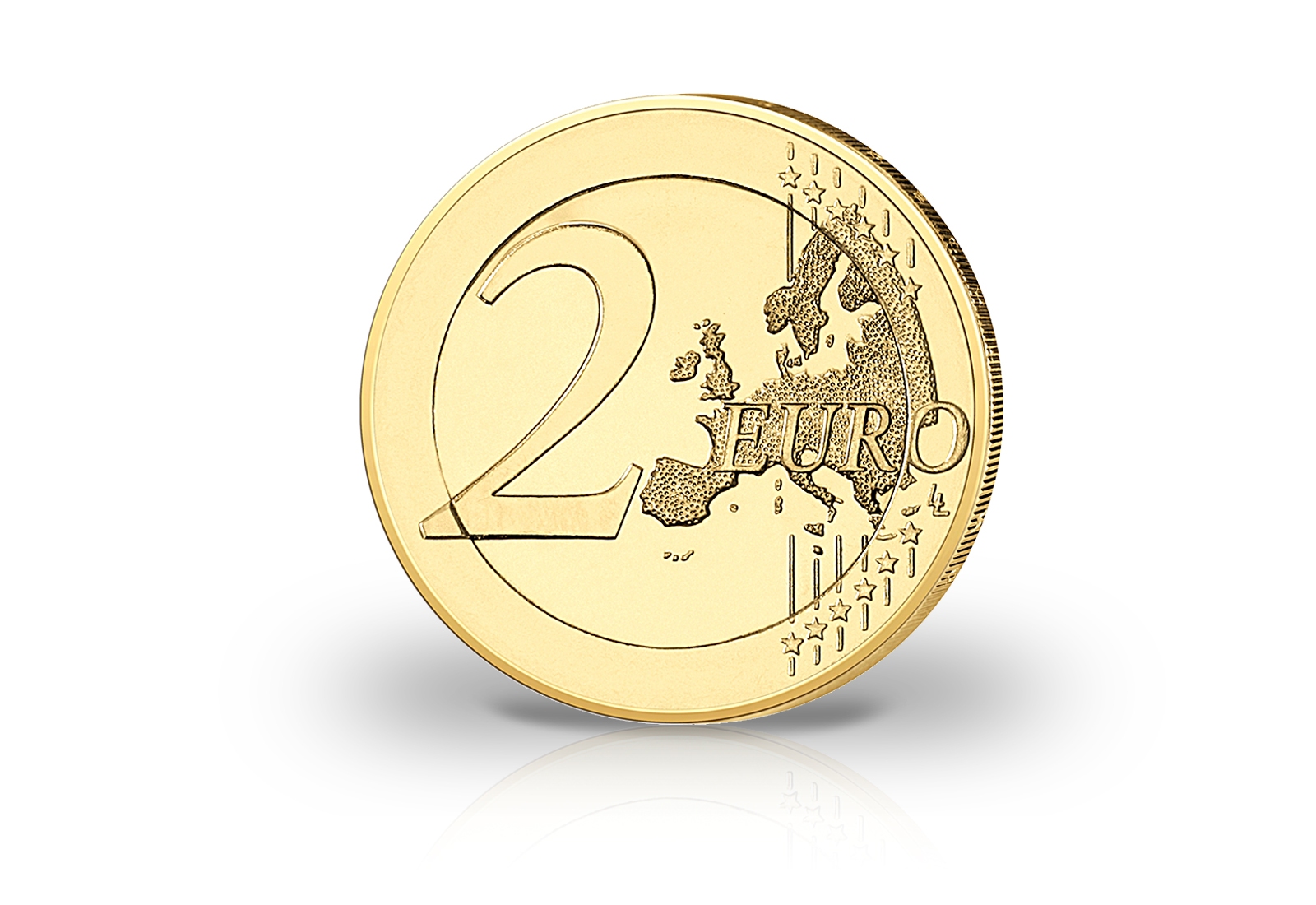 2 Euro Bundeskanzler Konrad Adenauer mit Kaltemaille und 24 Karat Goldauflage